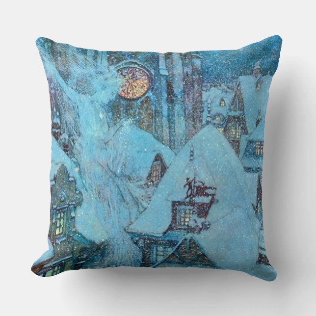 Snow Queen on a Winter's Night Dulac Fine Art Throw Pillow (Front)