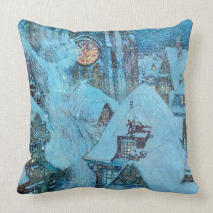 Snow Queen on a Winter's Night Dulac Fine Art Throw Pillow