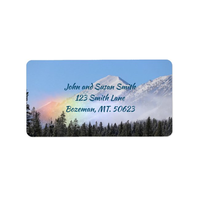 Snow Rainbow in the Mountains Address Label (Front)