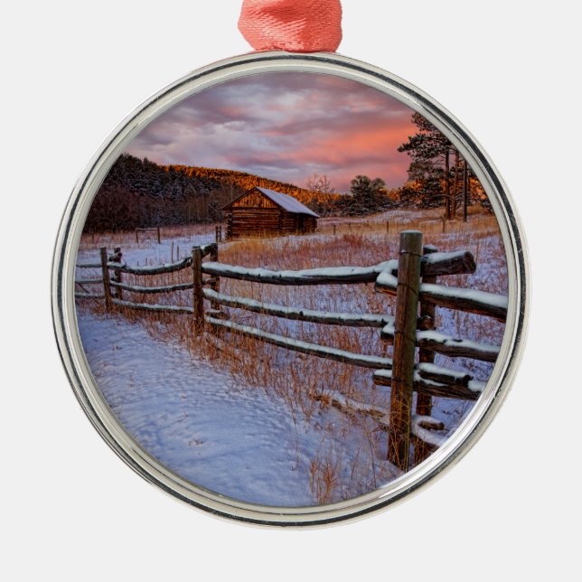 Snow Ranch Metal Ornament (Front)
