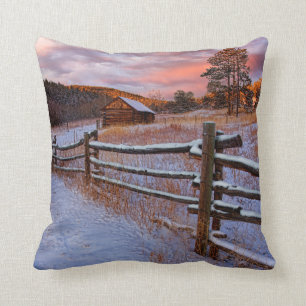 Snow Ranch Throw Pillow