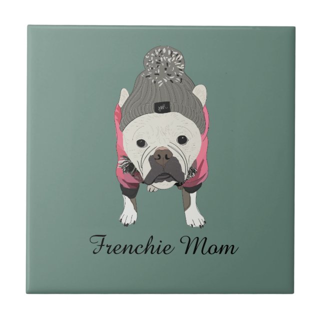 Snow ready, French Bulldog Tile (Front)