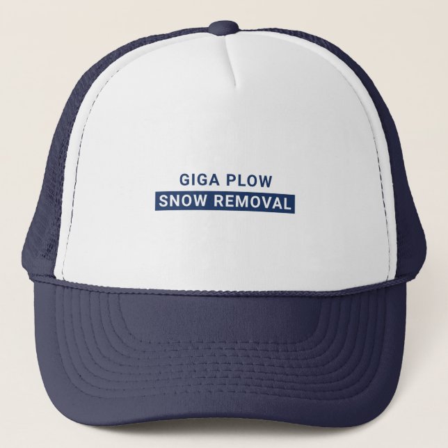 Snow Removal Bold Typography Navy Trucker Hat (Front)