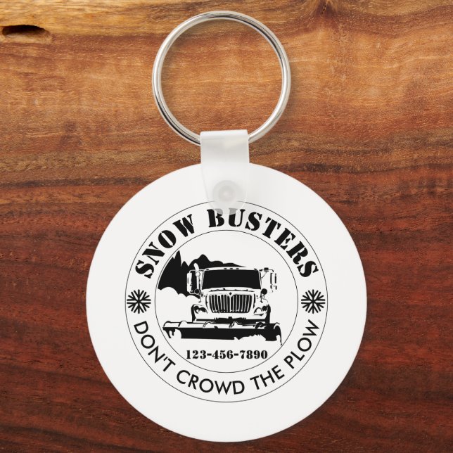 Snow Removal Business Add Your Logo Custom Keychain (Front)