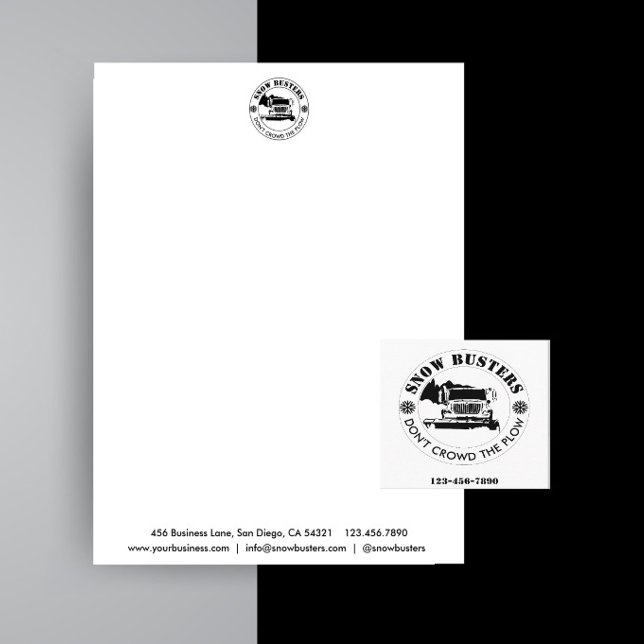 Snow Removal Business Add Your Logo Custom Letterhead (Creator Uploaded)