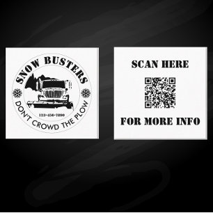 Snow Removal Business Add Your Logo Custom Square Business Card