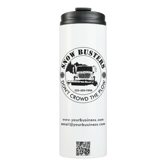 Snow Removal Business Add Your Logo Custom Thermal Tumbler (Front)