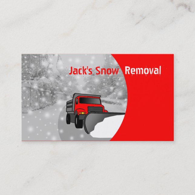 Snow Removal Business Cards- Colour Changeable Business Card (Front)