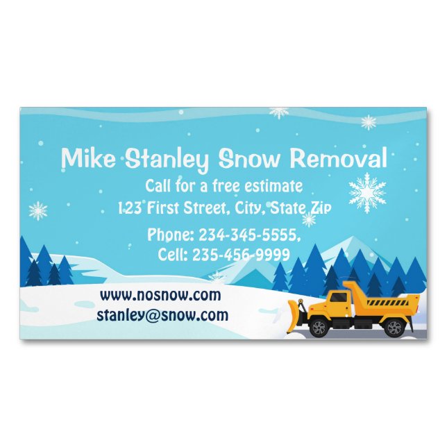 Snow Removal  Custom Business Business Card (Front)