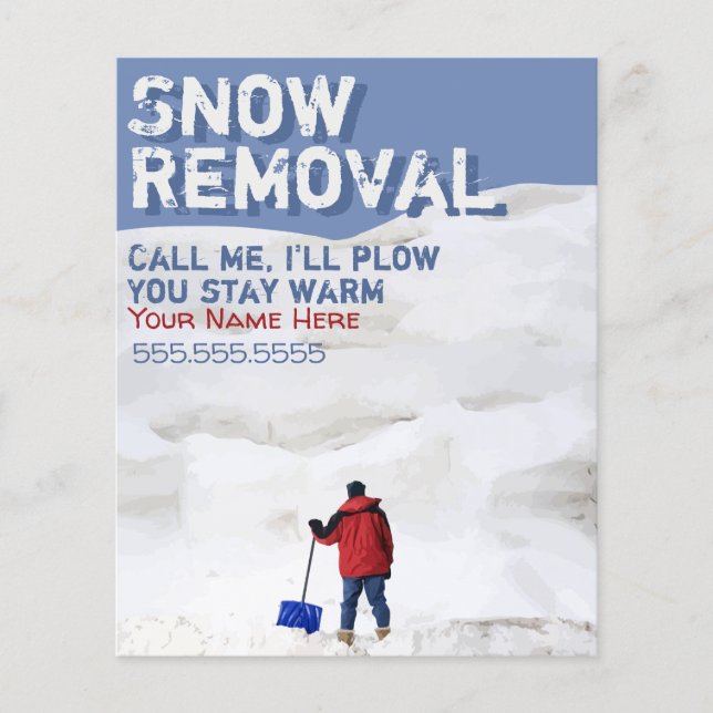 Snow Removal Customizable Flyer.Snow Plow Biz Flyer (Front)