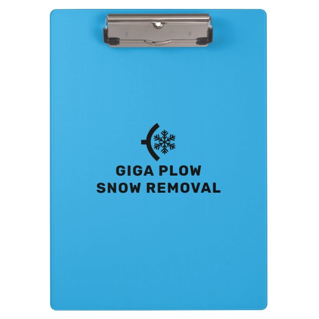 Snow Removal Plow And Snowflake Graphic Clipboard (Front)
