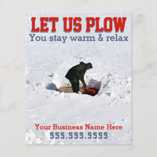 Snow Removal. Plowing Business Custom Marketing Ad Flyer