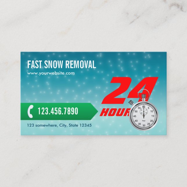 Snow Removal Professional Business Card (Front)
