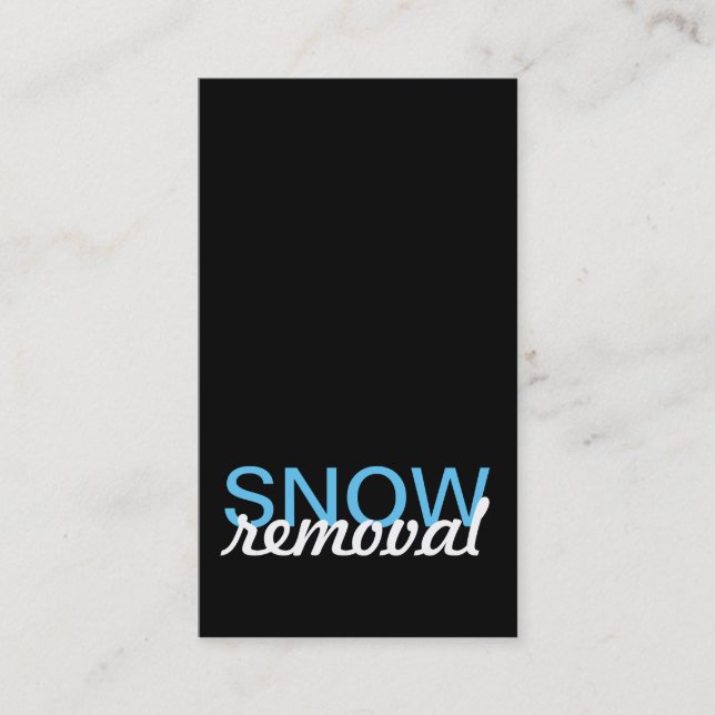 snow removal punch card (Front)