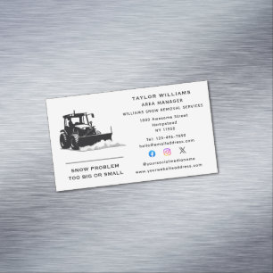 Snow Removal Services Snowplow Winter Social Media Magnetic Business Card