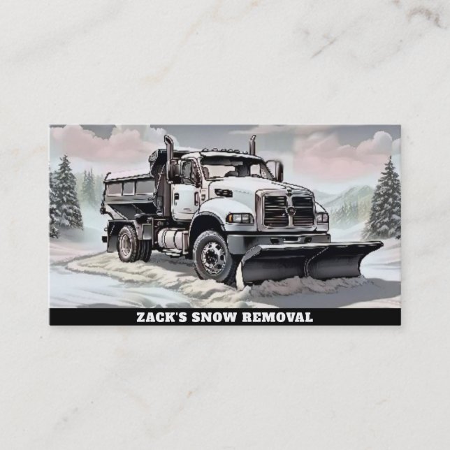 *~* Snow Removal Snow Plow Truck AP74 Business Card (Front)
