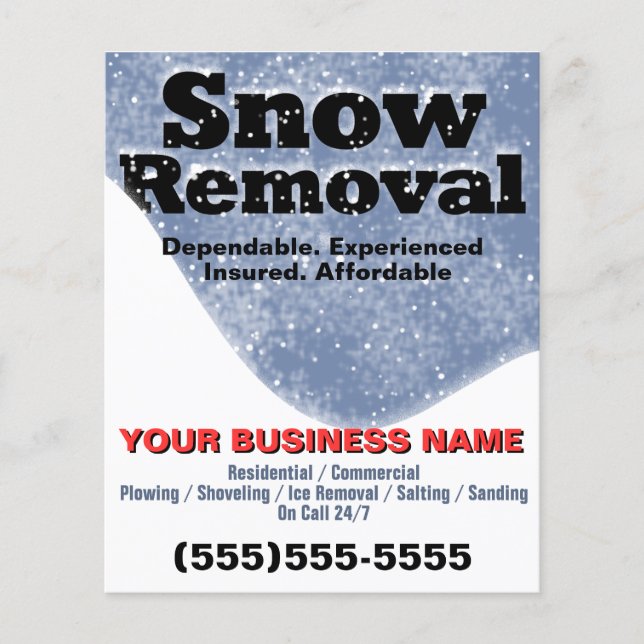 Snow Removal Snow Plowing Promo Template Flyer (Front)