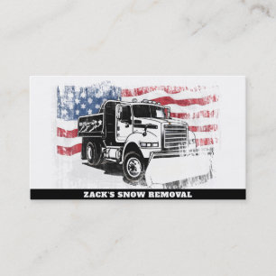 *~* Snow Removal Truck AP74  Flag Red White Blue Business Card