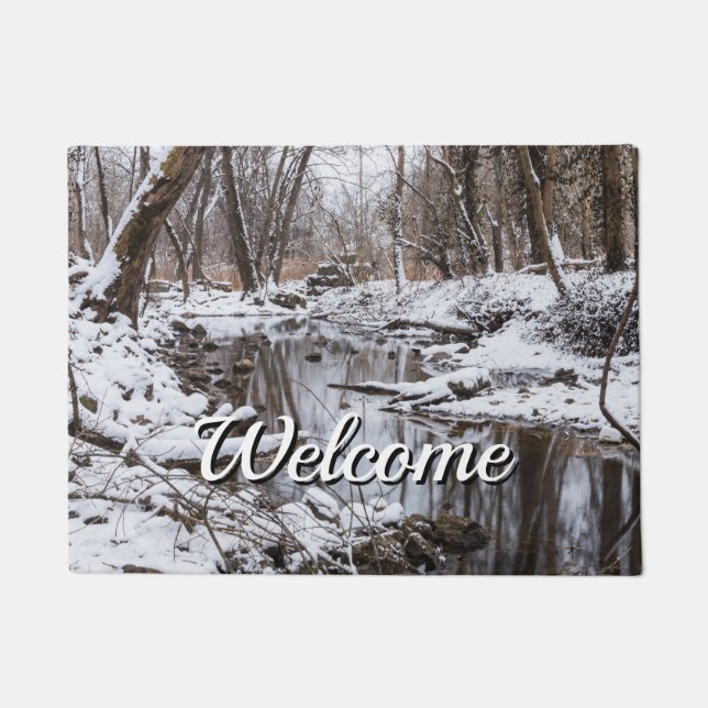 Snow Riverside Welcome Doormat (Front)