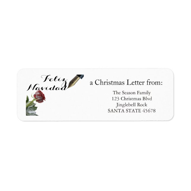 Snow rose Feliz Navidad Letter (Front)