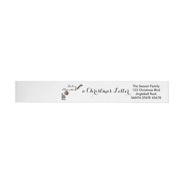 Snow rose Feliz Navidad Letter Wraparound Address Label (Individual)