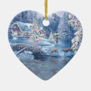 Snow Scene Christmas Ornament