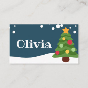 Snow Scene Christmas Place Card