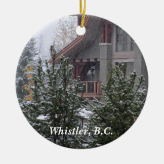Snow Scene in Whistler, B.C. Ceramic Ornament