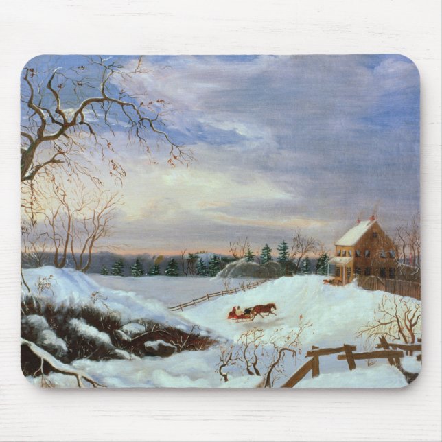 Snow scene, New England Mouse Pad (Front)