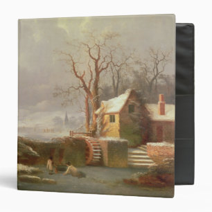 Snow Scene with Mill and Cottages Binder