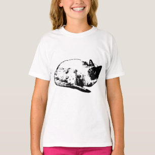 Snow-season cat, curled and content T-Shirt
