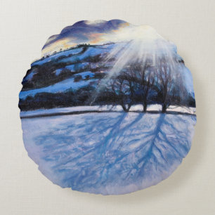 Snow Shadows 2009 Round Pillow