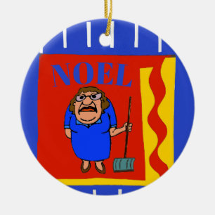 Snow Shovel,  Noel, add, edit text Ceramic Ornamen Ornament