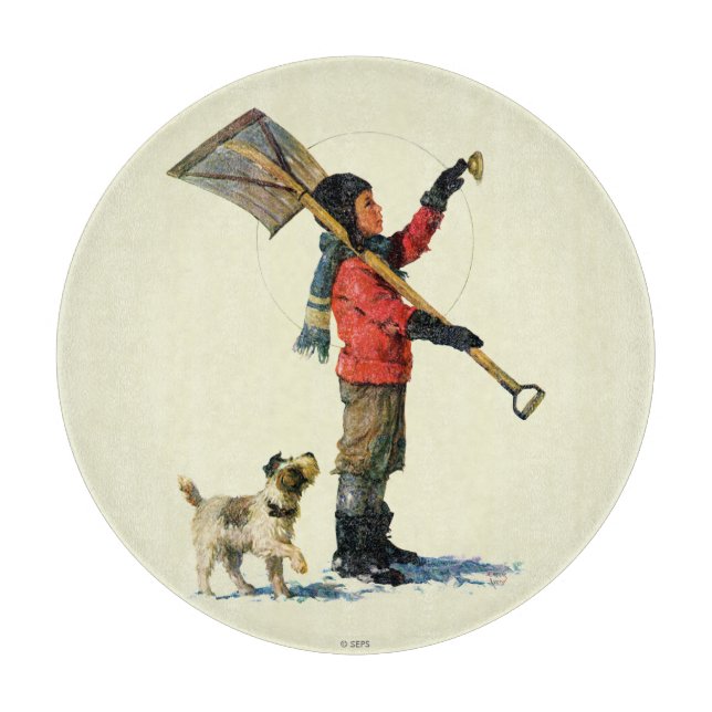 Snow Shoveler Cutting Board (Front)