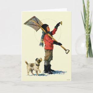 Snow Shoveler Holiday Card