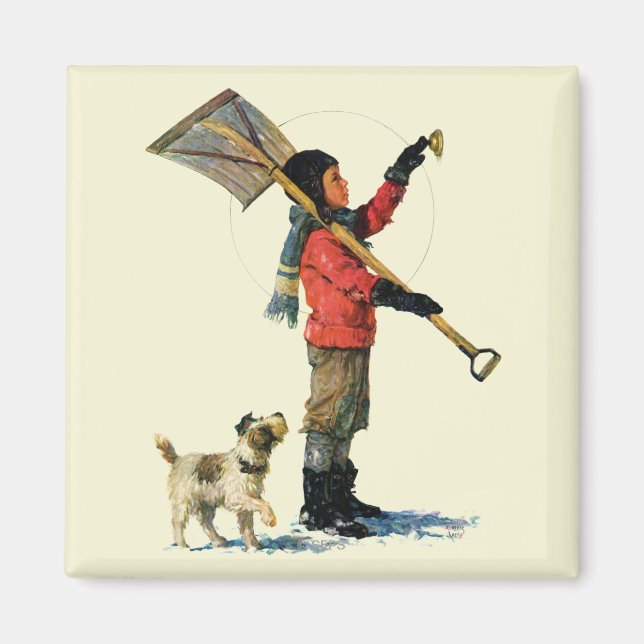 Snow Shoveler Magnet (Front)