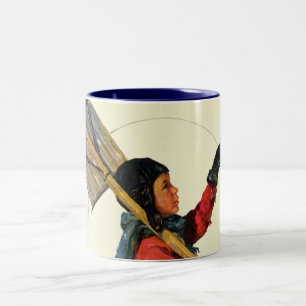 Snow Shoveler Two-Tone Coffee Mug