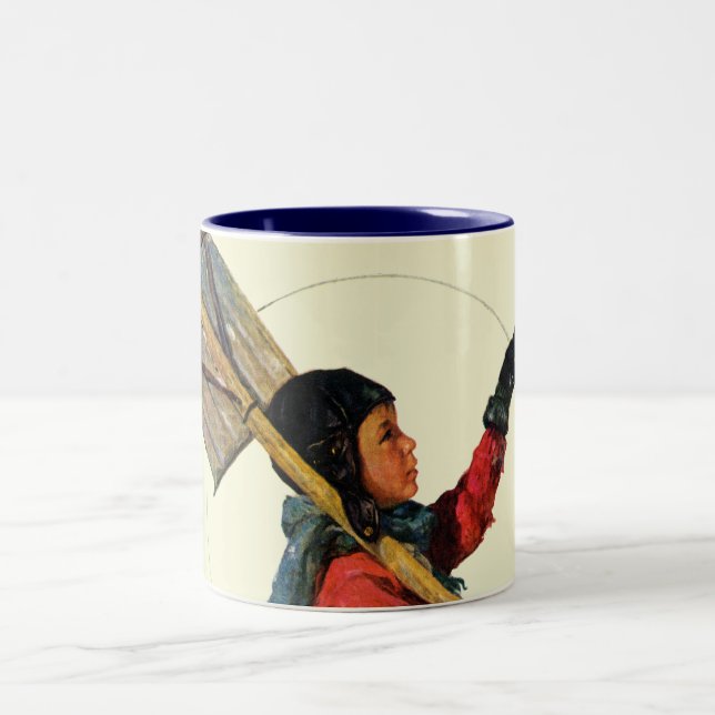 Snow Shoveler Two-Tone Coffee Mug (Center)