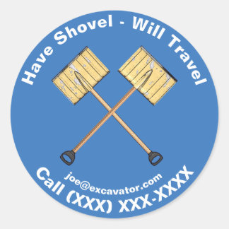 Snow Shoveling Business Classic Round Sticker