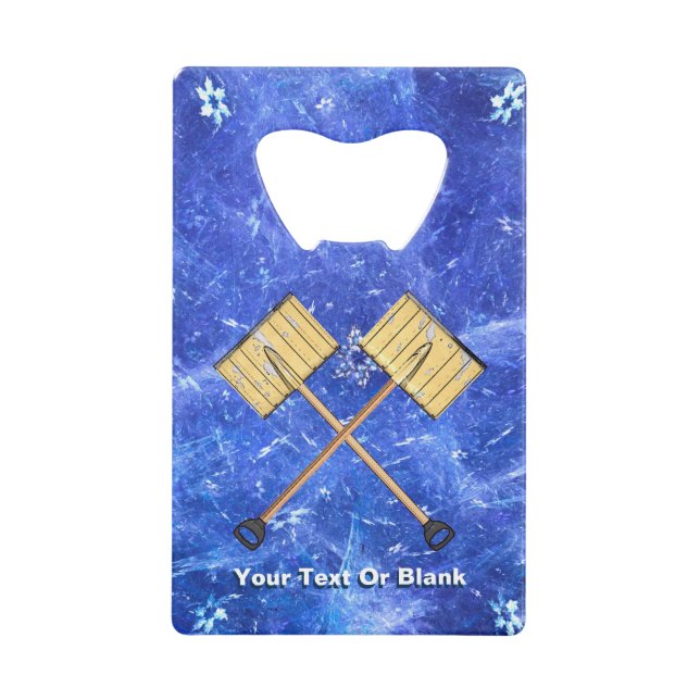Snow Shoveling Business Credit Card Bottle Opener (Front)