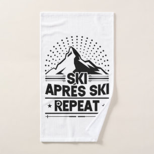 Snow Ski Aprés Ski Repeat Hand Towel