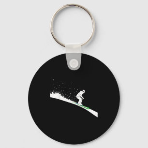 Snow ski dad funny winter sports skis skiing keychain