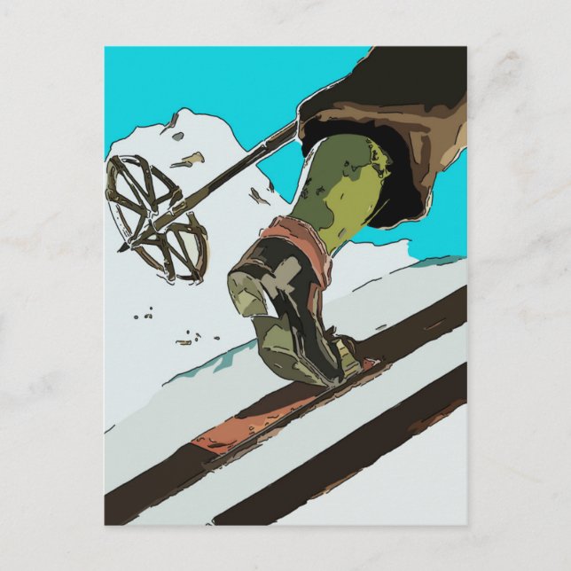 Snow Ski,Mountain Postcard (Front)