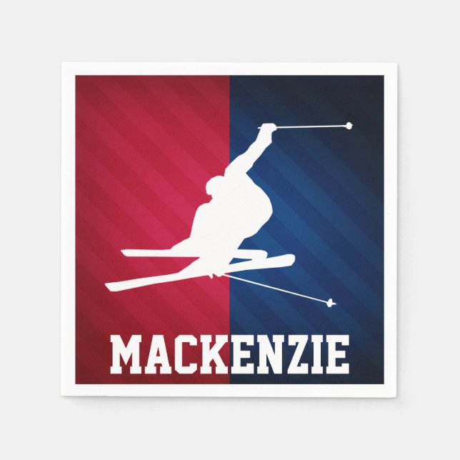 Snow Ski; Red, White, and Blue Napkin (Front)