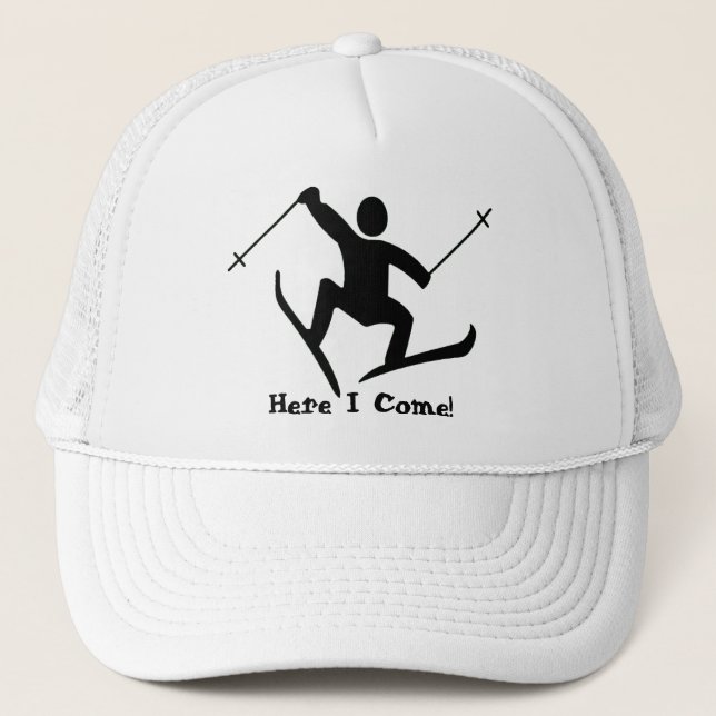 snow ski trucker hat (Front)