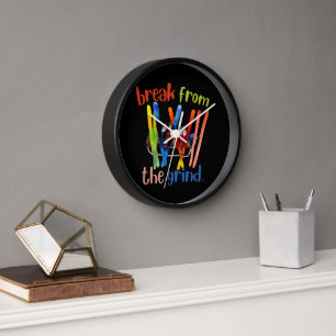 Snow Skiers Clock