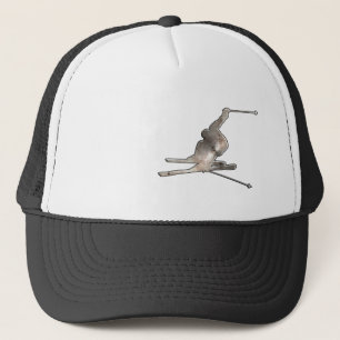 Snow Skiing; Cool Black Trucker Hat