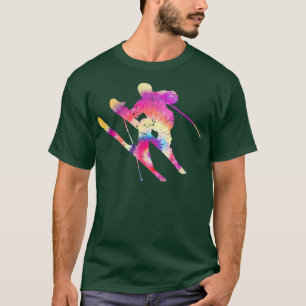 Snow Skiing Graphic Art Print Tie Dye Ski Resort S T-Shirt