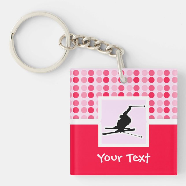 Snow Skiing Keychain (Front)