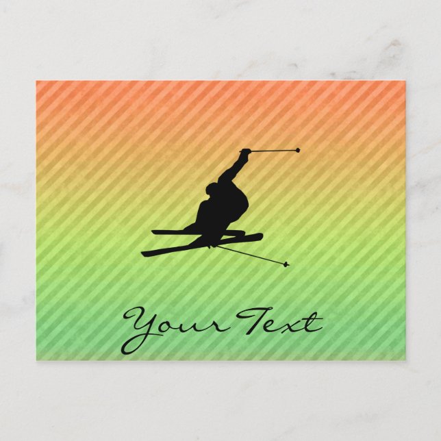 Snow Skiing Postcard (Front)